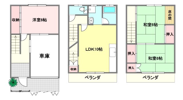 駐車場付き戸建て賃貸